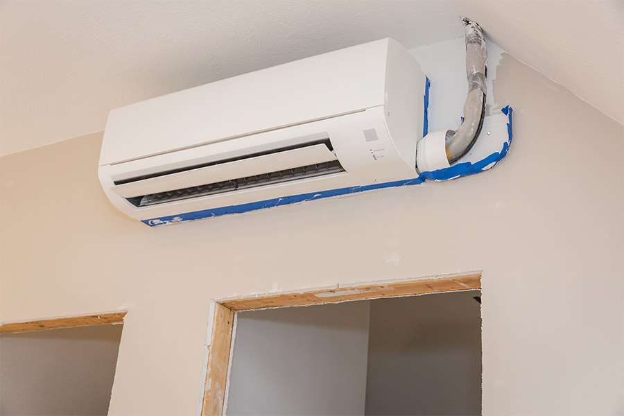 Residential AC replacement featuring a high efficiency ductless unit in Arlington, TX